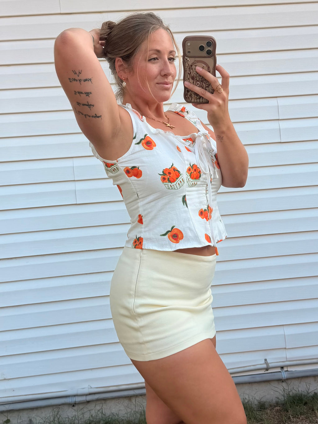 Buttercream Stretch Twill Mini Skort