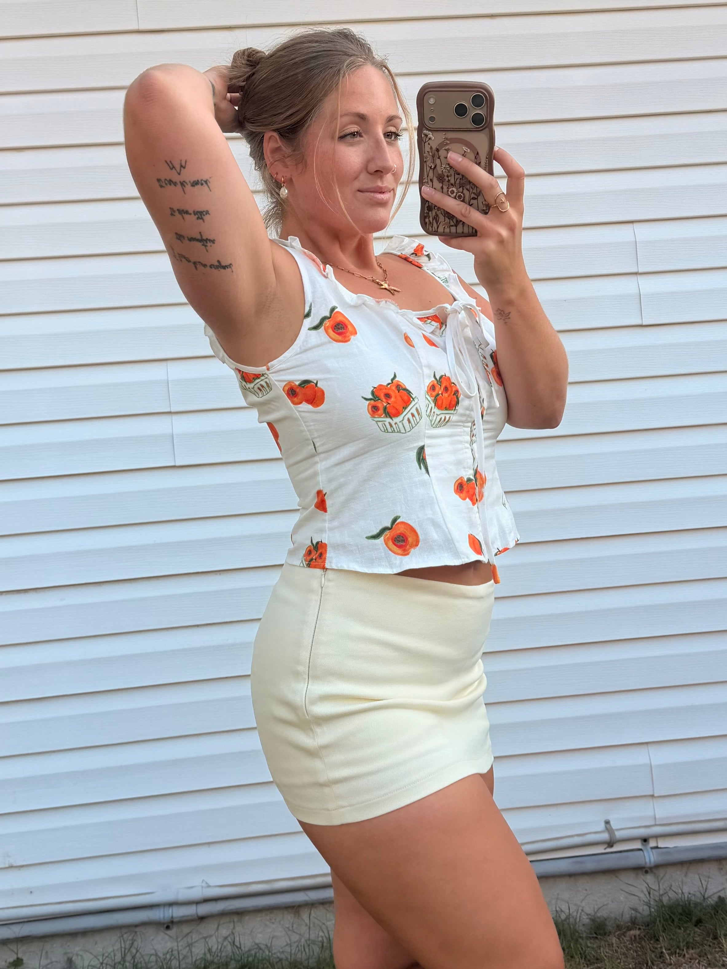 Buttercream Stretch Twill Mini Skort