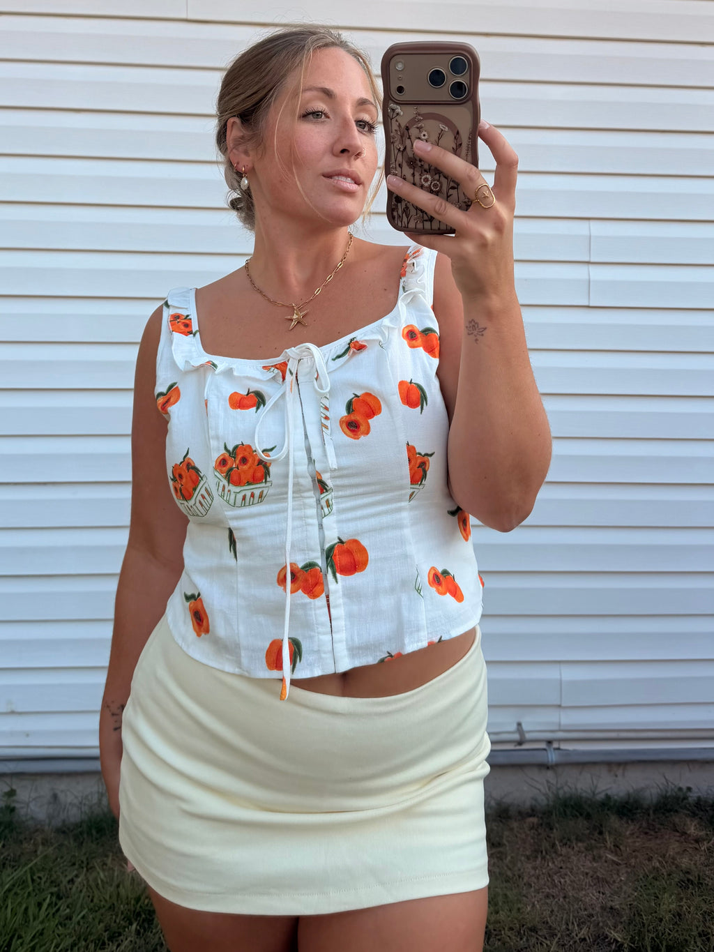 Buttercream Stretch Twill Mini Skort