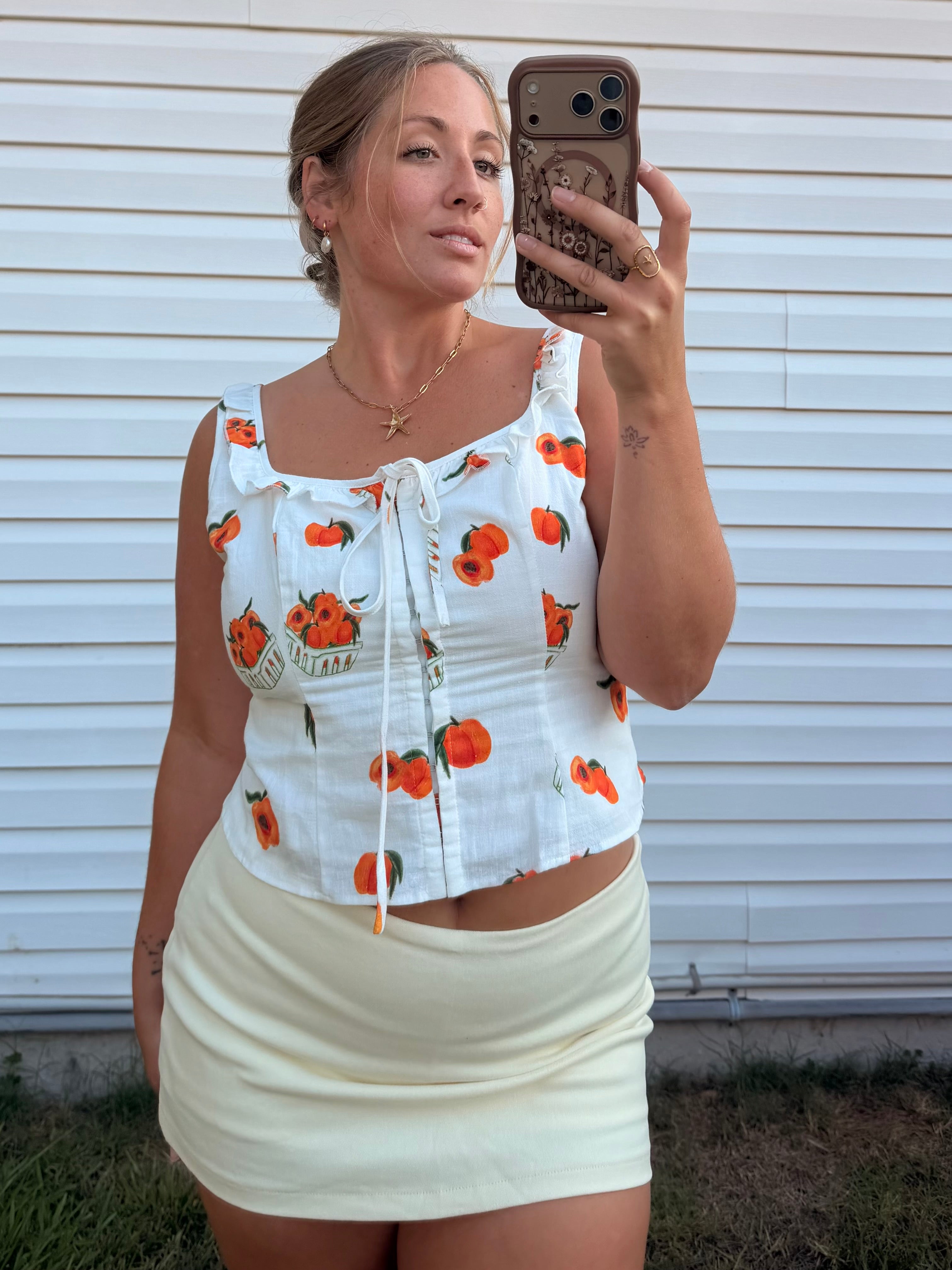 Buttercream Stretch Twill Mini Skort