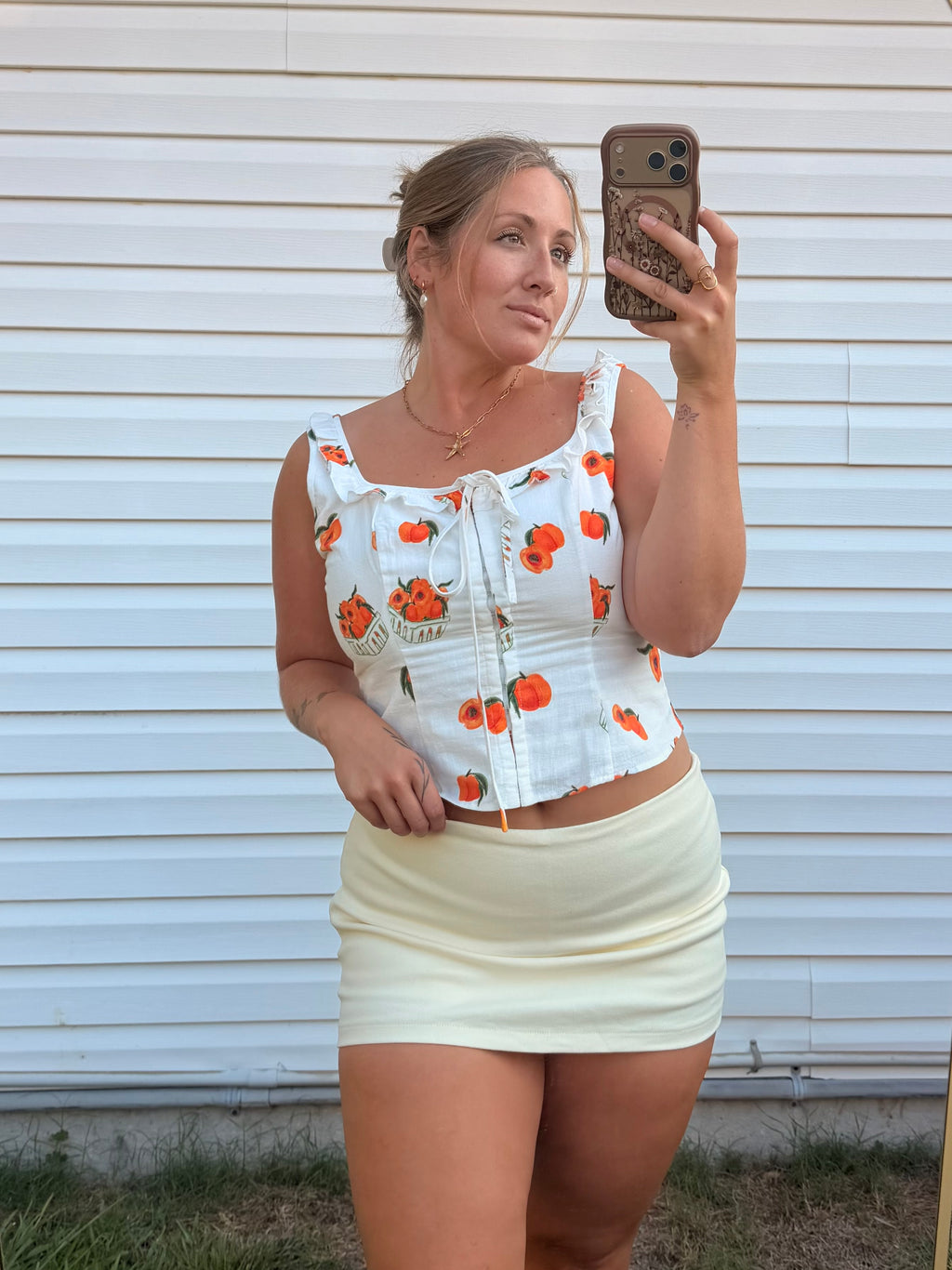 Buttercream Stretch Twill Mini Skort