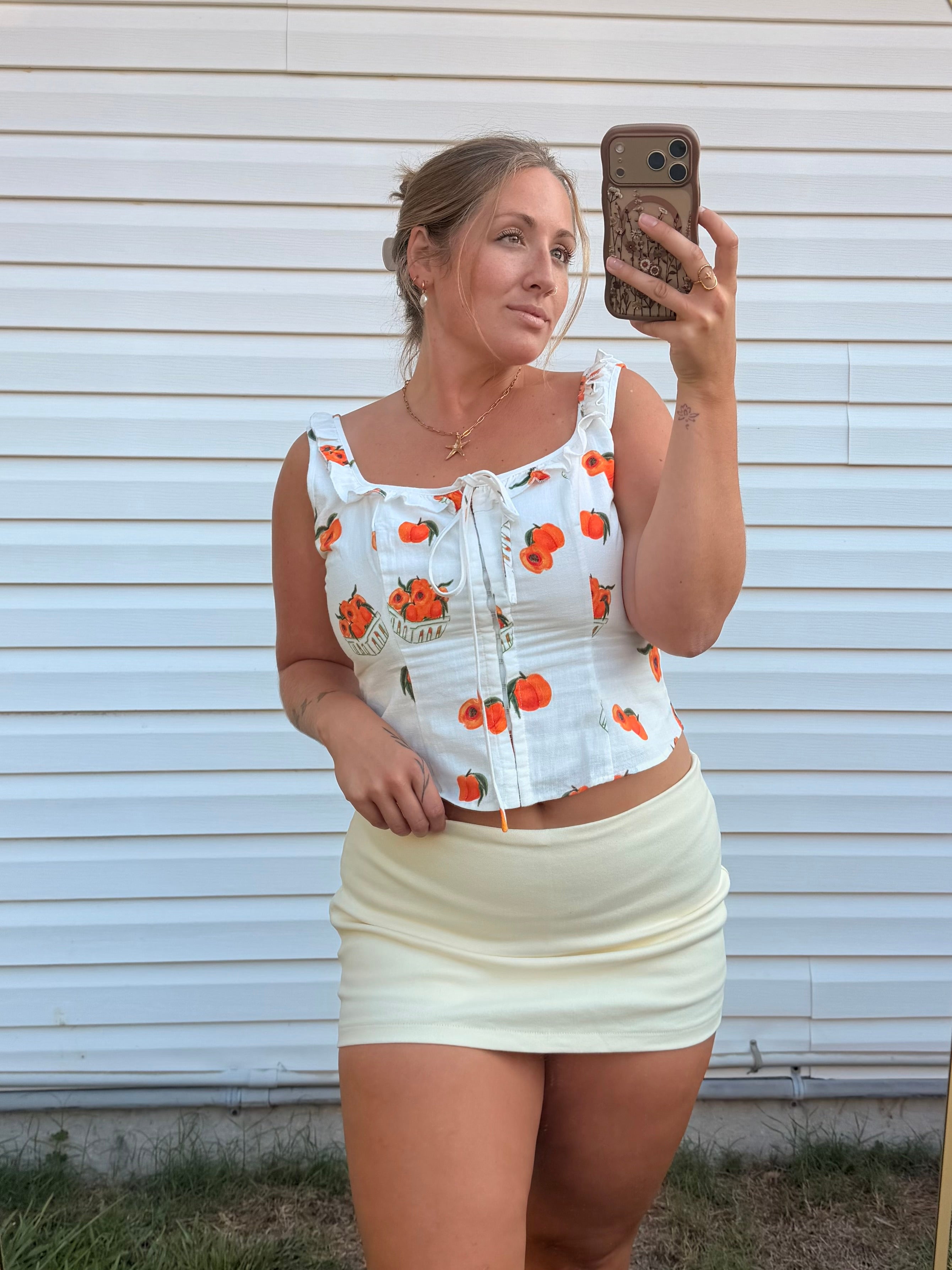 Buttercream Stretch Twill Mini Skort