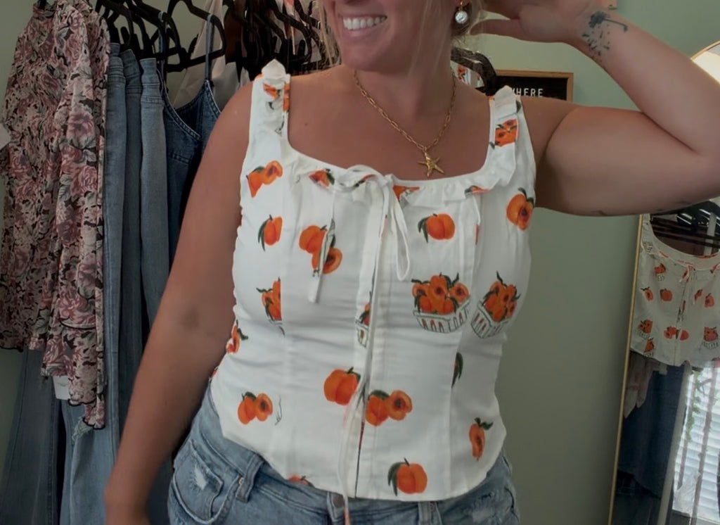 Peach Orchard Corset Top