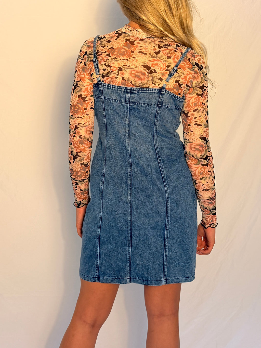 Fitted Washed Western Denim Dress